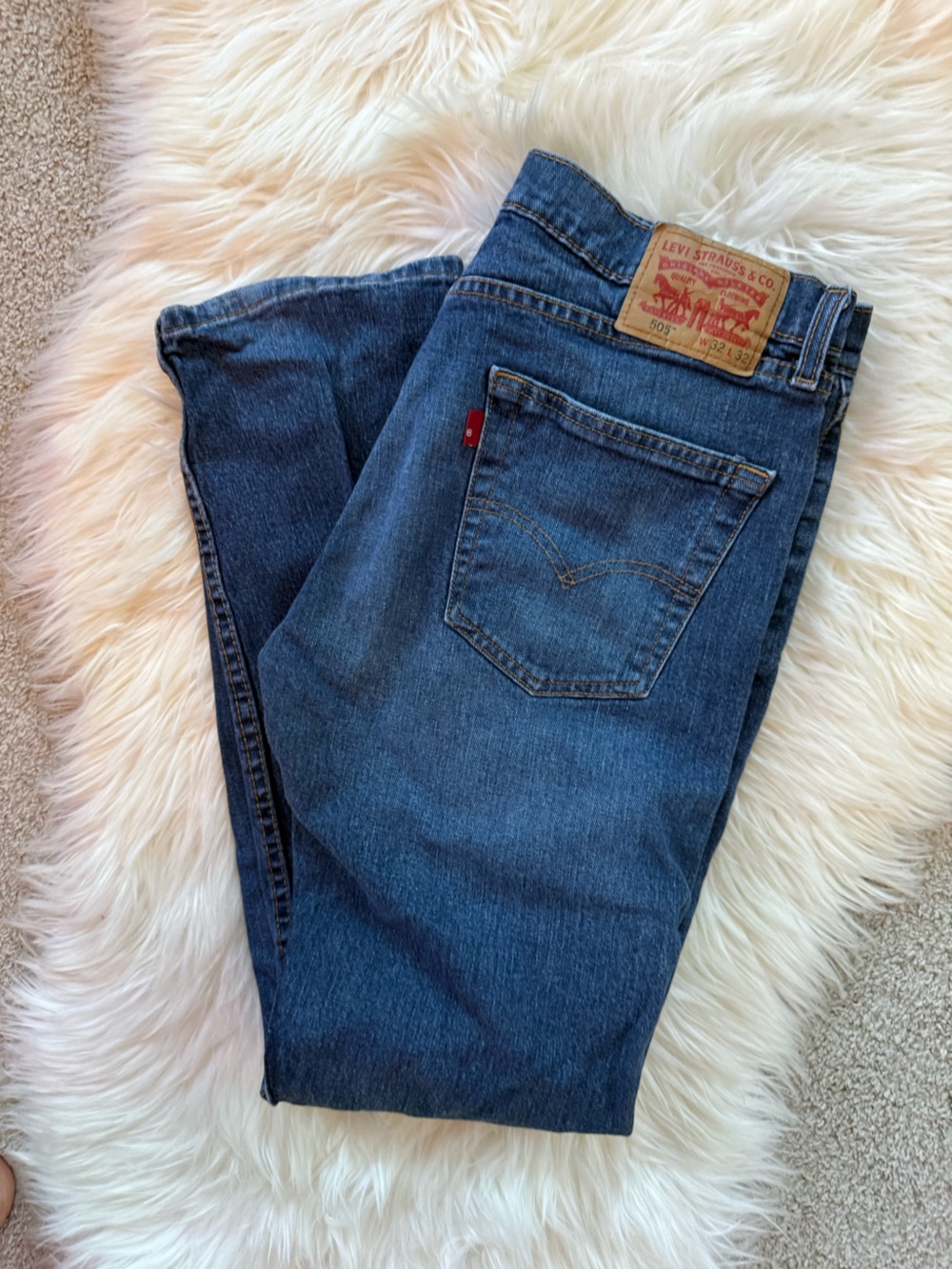 Men's Classic Blue Denim Jeans - Dark Blue